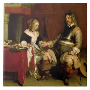 The Gentleman Soldier (oil on canvas) Tile