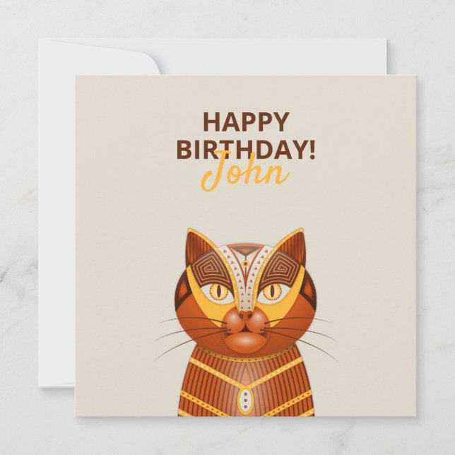 The Geocat - A Cute Cat Birthday Card (Front)