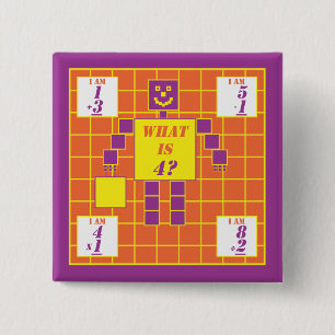 The Geometrics-Button-Square-Age 4 15 Cm Square Badge