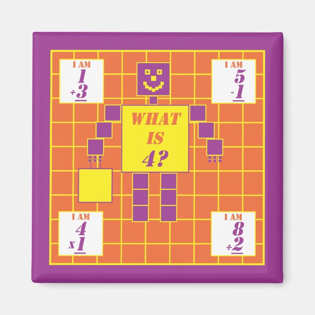 The Geometrics-Magnet-Square-Age 4 Magnet (Front)