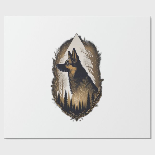 The German Shepherd 003 Wrapping Paper (Flat)