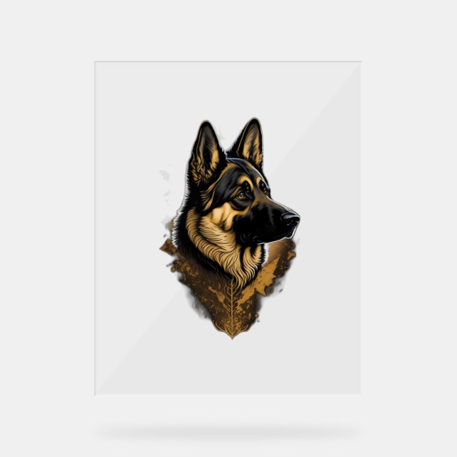 The German Shepherd 004  Acrylic Sign (Front)