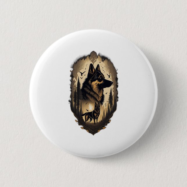 The German Shepherd 005  6 Cm Round Badge (Front)