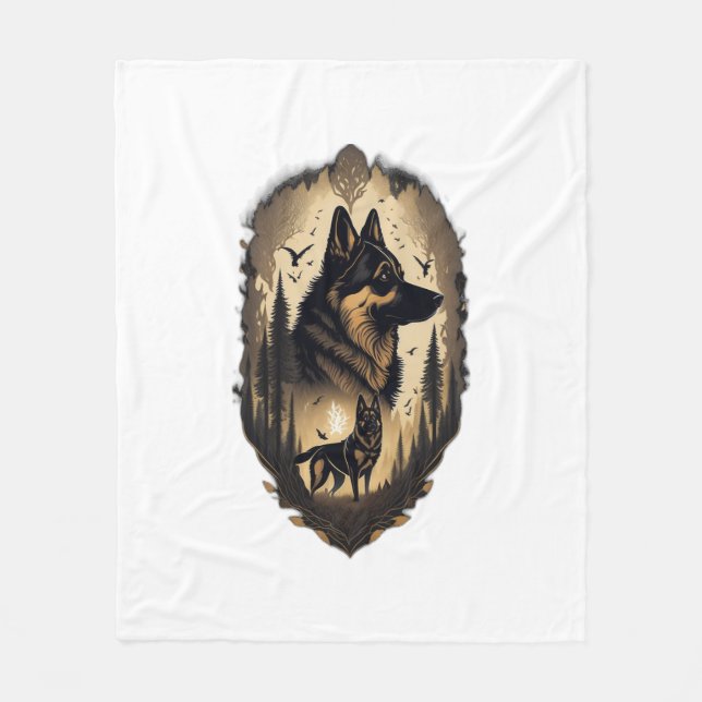 The German Shepherd 005  Fleece Blanket (Front)