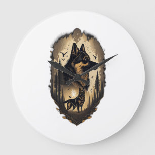 The German Shepherd 005 Large Clock