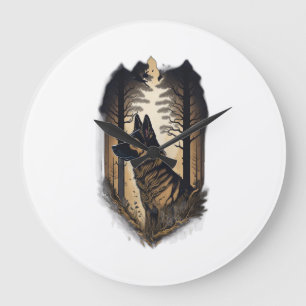 The German Shepherd 006 Large Clock