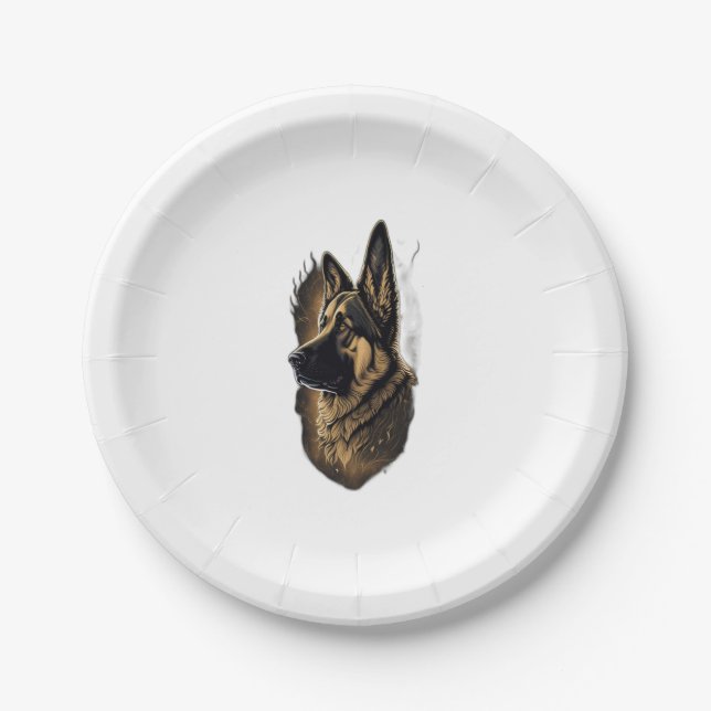 The German Shepherd 010  Paper Plate (Front)