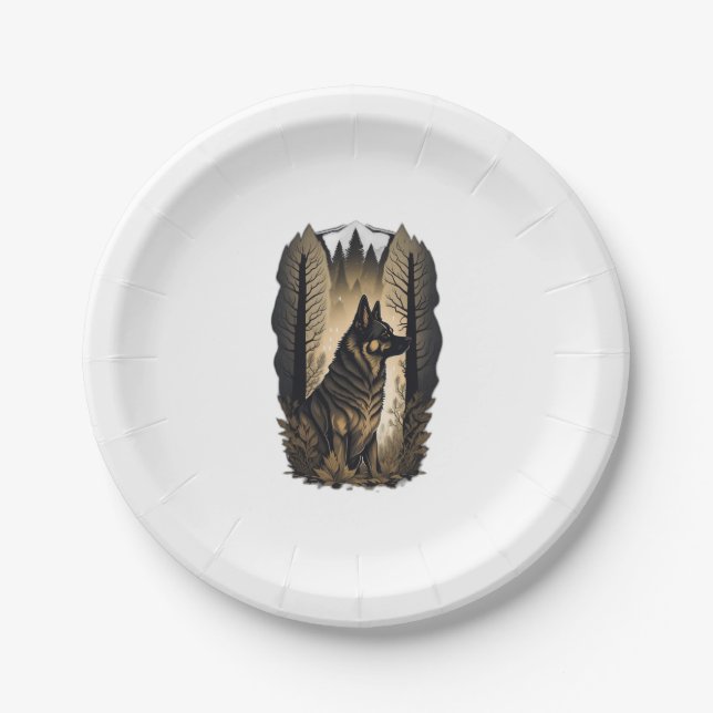 The German Shepherd 013  Paper Plate (Front)