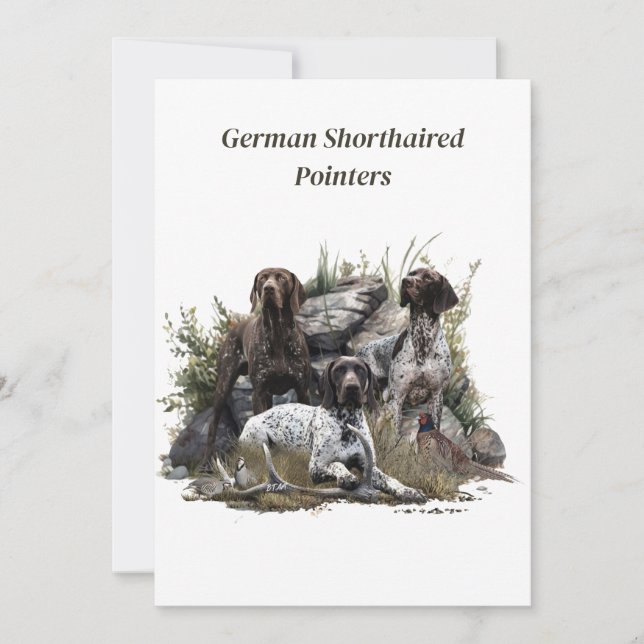 The German Shorthaired Pointer or Deutsch Kurzhaar Invitation (Front)