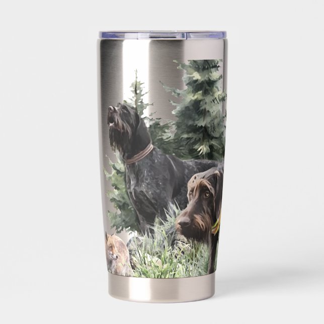 The German Wirehaired Pointers, Art Insulated Tumbler (Front)