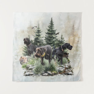 The German Wirehaired Pointers, Art Tapestry