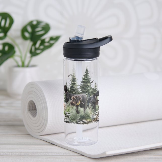 The German Wirehaired Pointers, Art Water Bottle (Yoga)