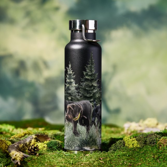 The German Wirehaired Pointers, Art Water Bottle (Outdoor)