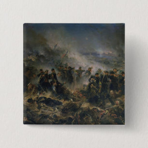 The Gervais Battery at the Siege of Sebastopol 15 Cm Square Badge
