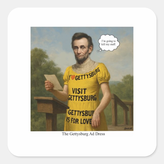 The Gettysburg Ad Dress Square Sticker (Front)