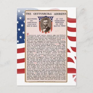 The Gettysburg Address Obama Inauguration Theme Postcard
