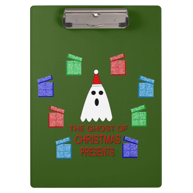 The Ghost of Christmas Presents Funny Clipboard (Front)