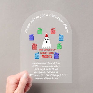 The Ghost of Christmas Presents Funny Custom Acrylic Invitations