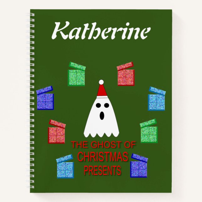 The Ghost of Christmas Presents Funny Custom Notebook (Front)