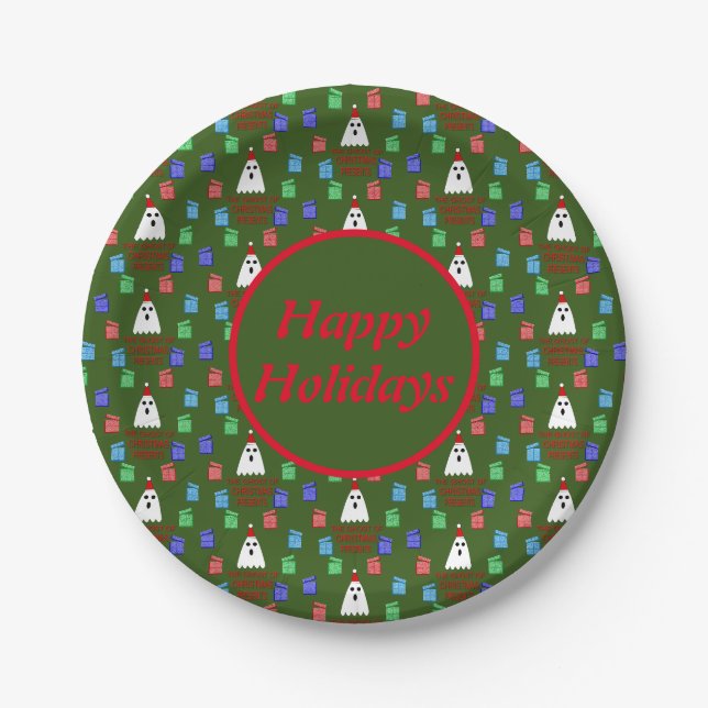 The Ghost of Christmas Presents Funny Custom Paper Plate (Front)