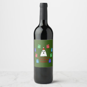 The Ghost of Christmas Presents Funny Wine Label