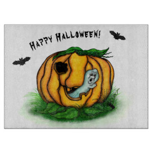 The Ghost of Halloween , Bat , Ghost and Spider Cutting Board
