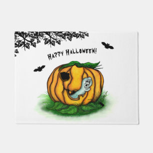 The Ghost of Halloween , Bat , Ghost and Spider Doormat