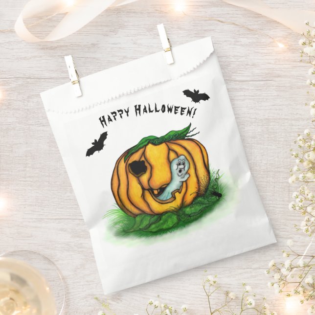 The Ghost of Halloween , Bat , Ghost and Spider Favour Bag (Clipped)