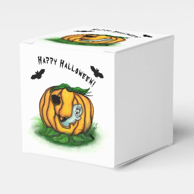 The Ghost of Halloween , Bat , Ghost and Spider Favour Box (Front Side)