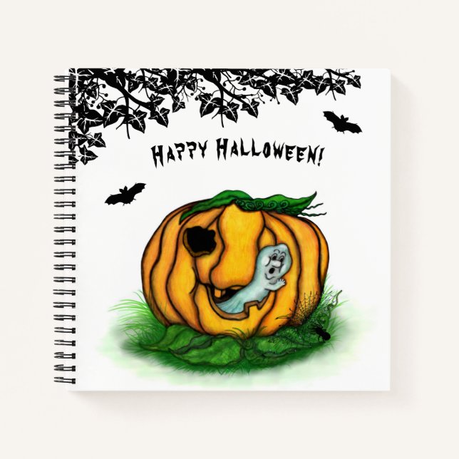 The Ghost of Halloween , Bat , Ghost and Spider Notebook (Front)