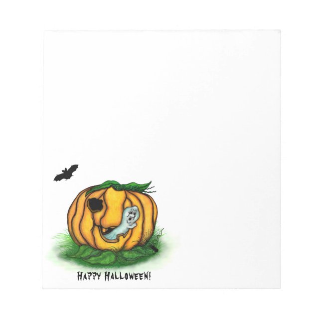 The Ghost of Halloween , Bat , Ghost and Spider Notepad (Front)