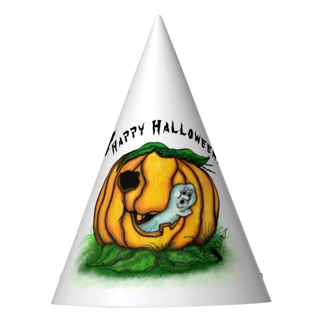 The Ghost of Halloween , Bat , Ghost and Spider Party Hat (Front)