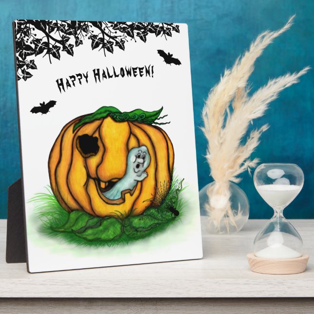 The Ghost of Halloween , Bat , Ghost and Spider Plaque (Side)