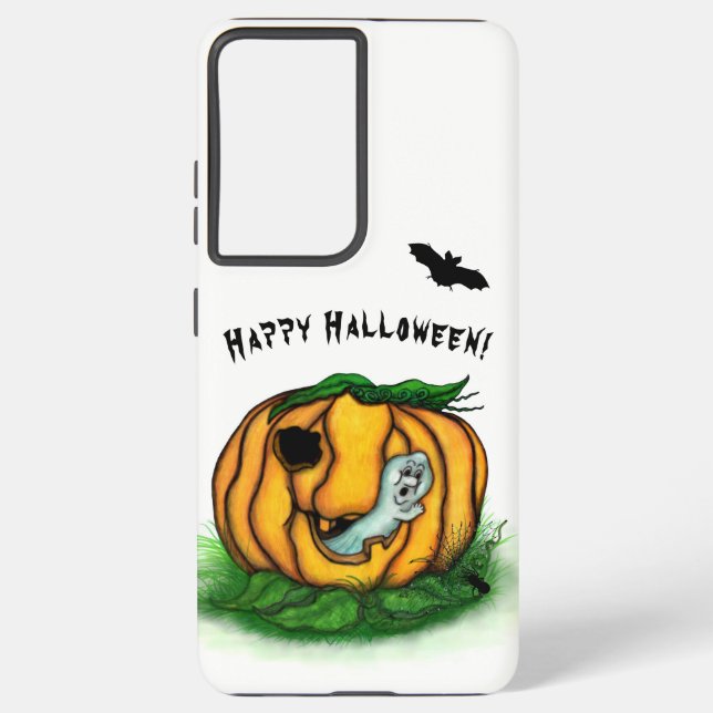 The Ghost of Halloween , Bat , Ghost and Spider Samsung Galaxy S21 Ultra Case (Back)