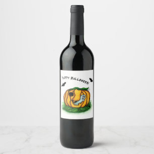 The Ghost of Halloween , Bat , Ghost and Spider Wine Label