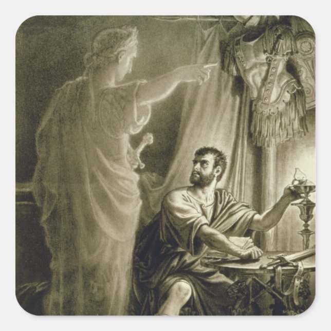 The Ghost of Julius Caesar, in the play by William Square Sticker (Front)