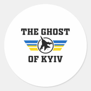 The Ghost Of Kyiv.i Stand With Ukraine Ukrainian F Classic Round Sticker
