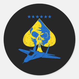 The Ghost Of Kyivkiev Ukraine Ace Fighter Pilot Classic Round Sticker