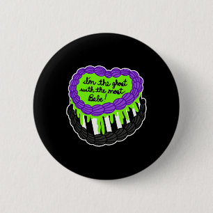 The Ghost With The Most Babe Halloween Cake Design 6 Cm Round Badge