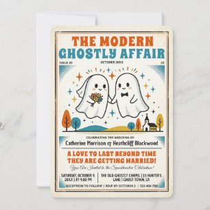 The Ghostly Affair Wedding Gazette Invitation