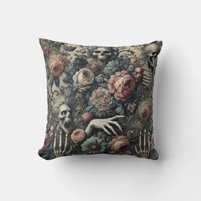 The Ghoul’s Gambit – Gothic Victorian Cushion (Front)