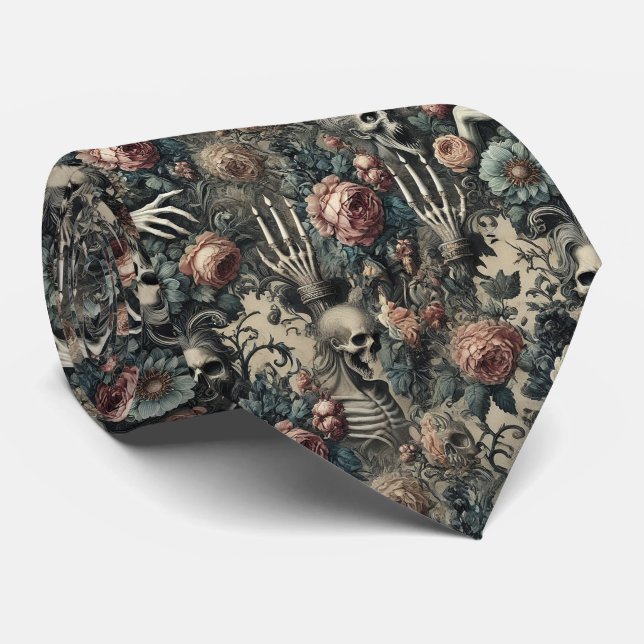 The Ghoul’s Gambit – Gothic Victorian  Tie (Rolled)