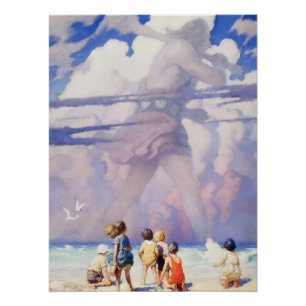 “The Giant” Fairy Art by NC Wyeth Poster