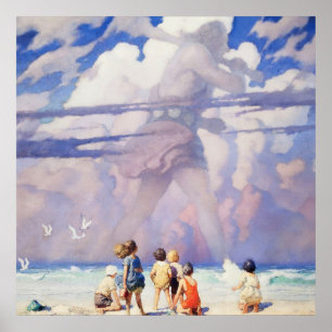 “The Giant” Fairy Art by NC Wyeth Poster