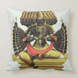 The Giant Ravana (colour litho) Cushion