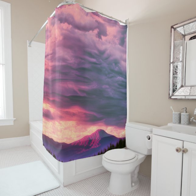 The Gift of an Evening Rose Shower Curtain (In Situ)