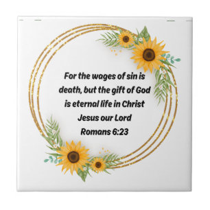 The Gift of Grace Romans 6:23 Ceramic Tile
