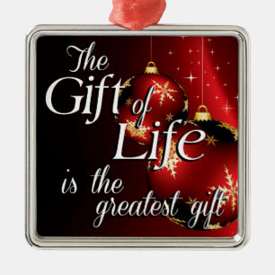 The Gift of Life is the Greatest Gift Metal Tree Decoration