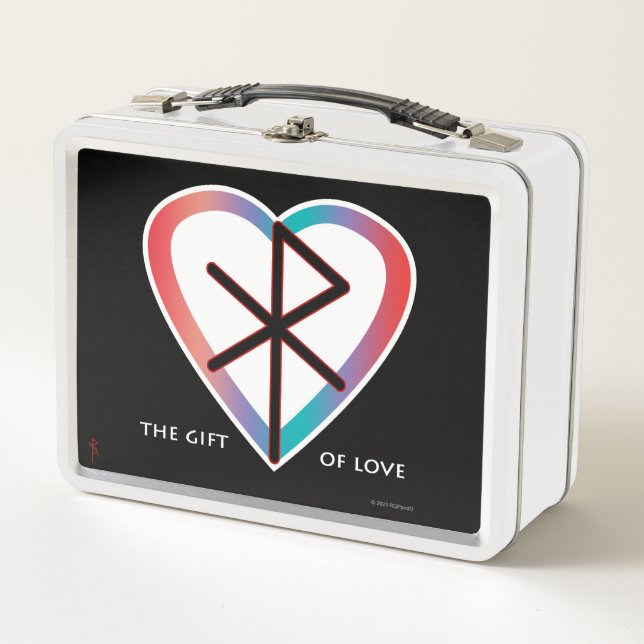 The Gift of Love Bindrune #RuneKids Metal Lunch Box (Front)