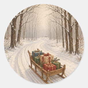 The Gift of the Winter Wood Classic Round Sticker